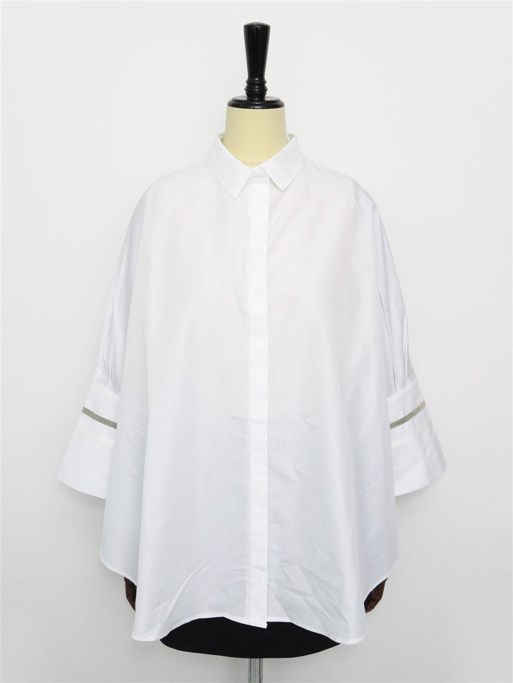 グログランテープ ワイドスリーブ ポンチョ ブラウス