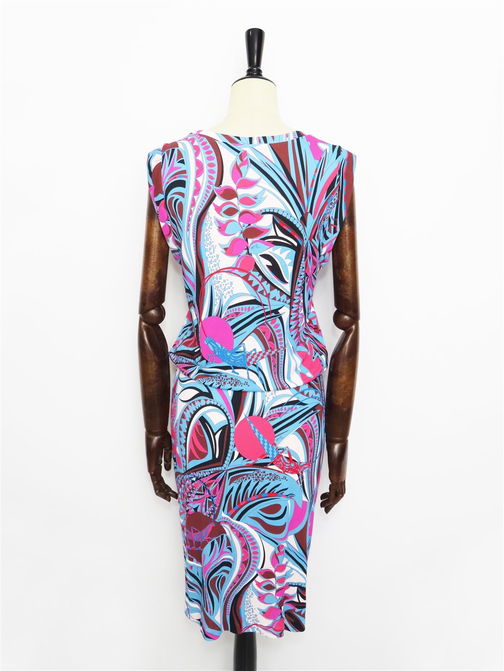 グラフィックプリント スリーブレス ワンピース