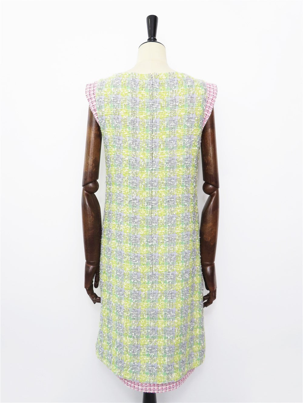 CC ツイード レイヤードデザイン フレンチスリーブ ワンピース