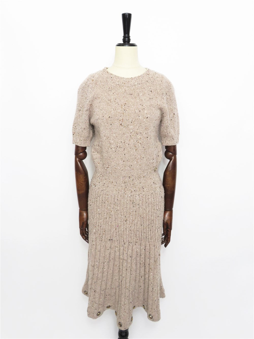 CC ショートスリーブ カシミヤ ニット ワンピース