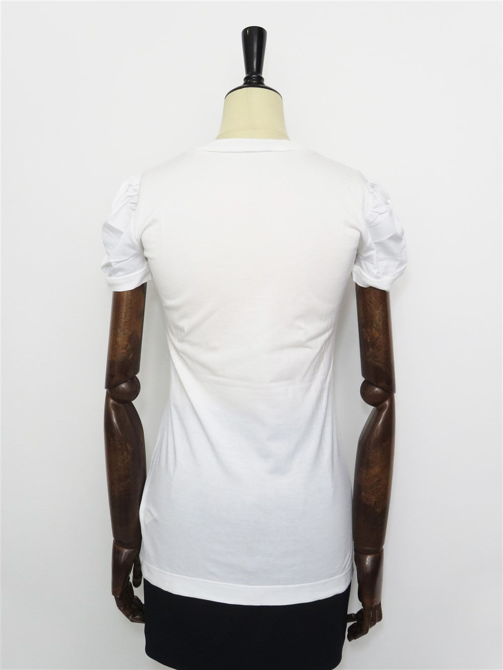 レースリボン付き パフスリーブ Tシャツ