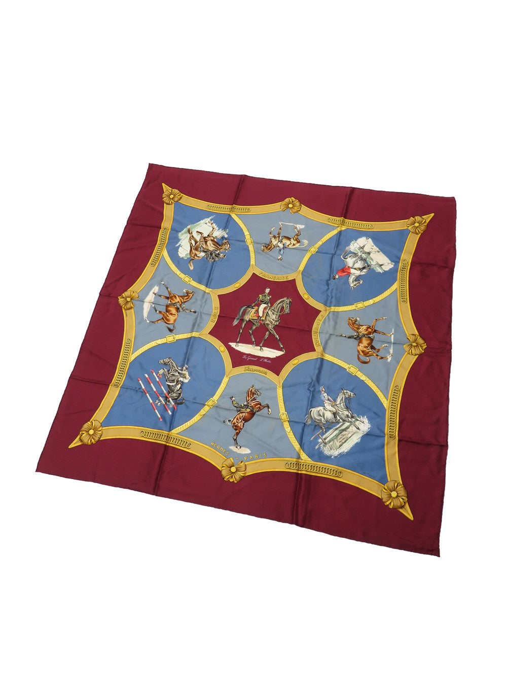 カレ90 Le General L'Hotte フランス国立乗馬学校 シルク スカーフ