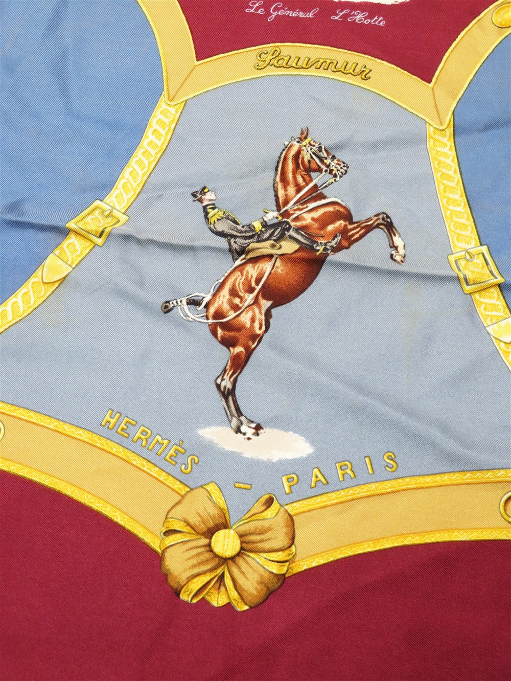 カレ90 Le General L'Hotte フランス国立乗馬学校 シルク スカーフ