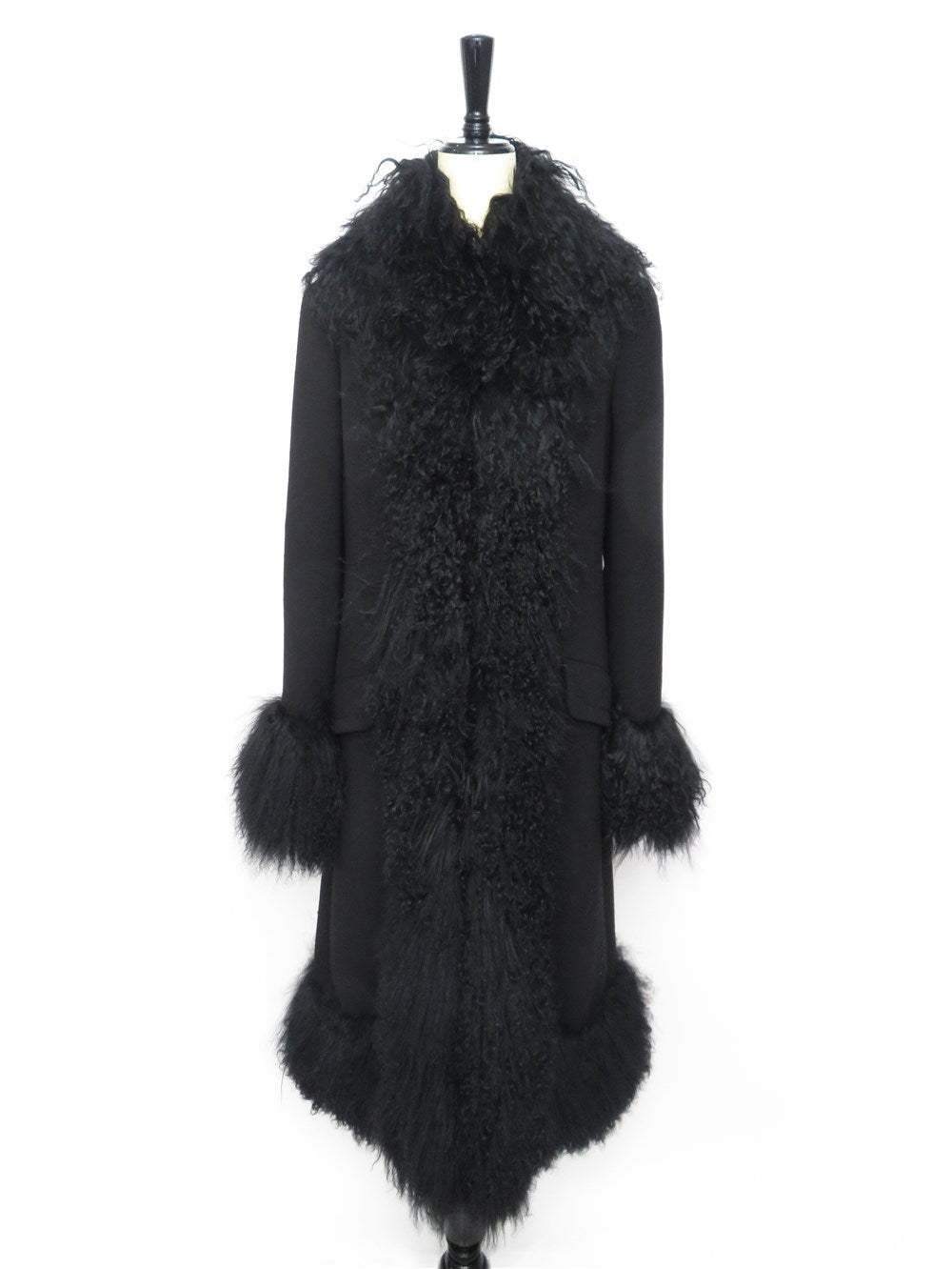 シープファートリム ウール ロング コート