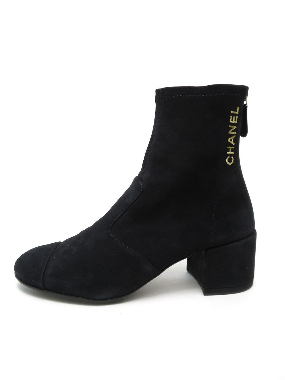 CC バッグジップ ヌバックレザー ショート ブーツ