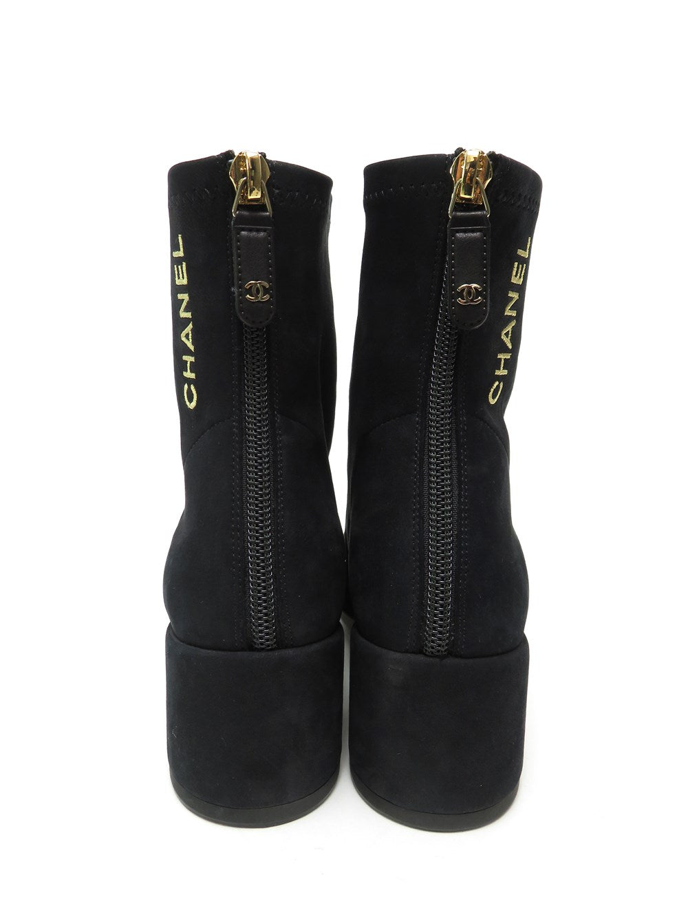 CC バッグジップ ヌバックレザー ショート ブーツ