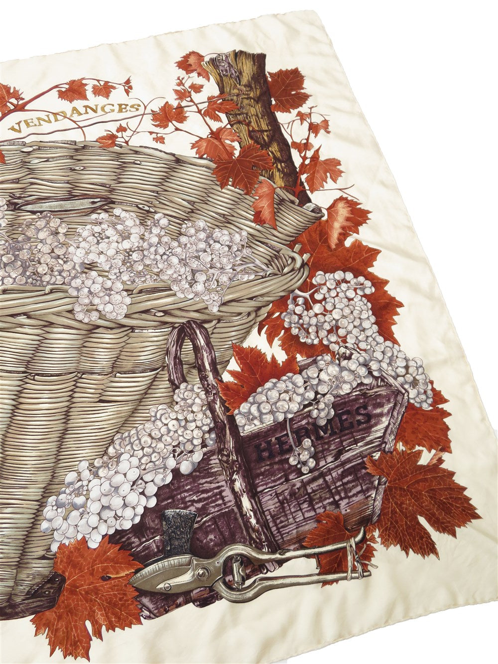 カレ90 VENDANGES ぶどうの収穫 シルク スカーフ