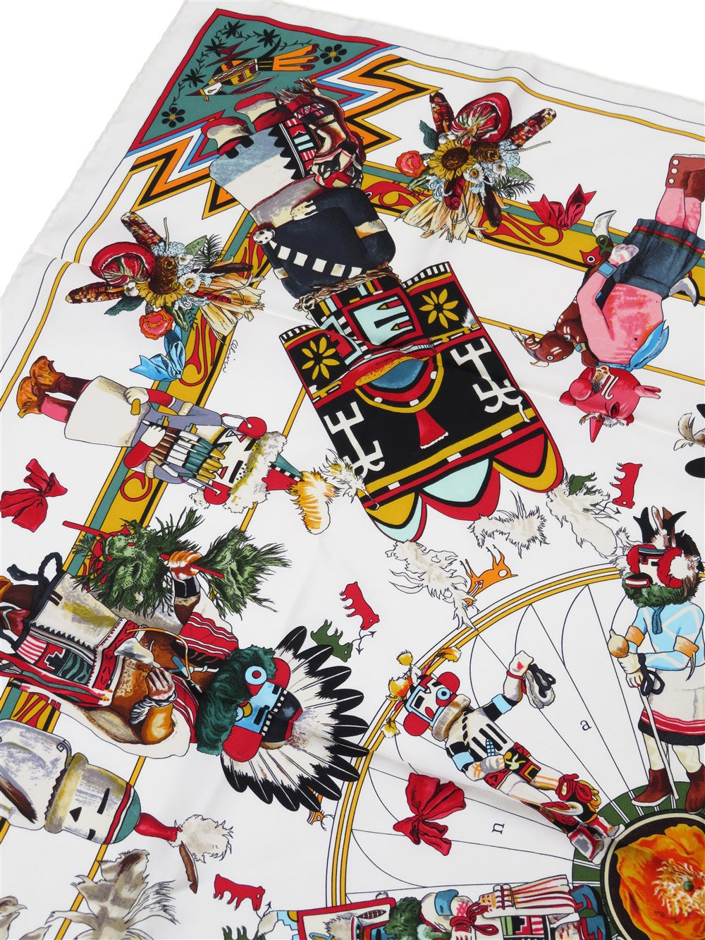 カレ90 Kachinas カチナ ホピ族 シルク スカーフ