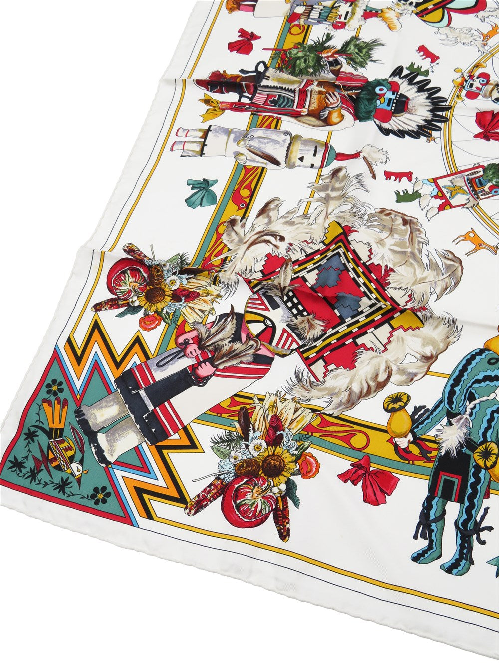 カレ90 Kachinas カチナ ホピ族 シルク スカーフ