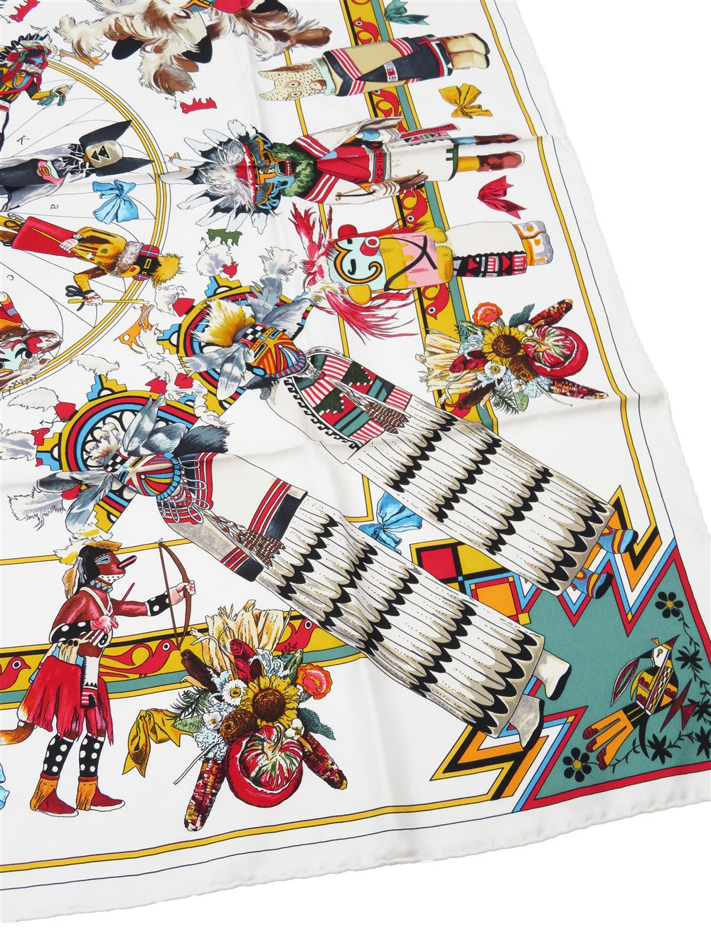 カレ90 Kachinas カチナ ホピ族 シルク スカーフ