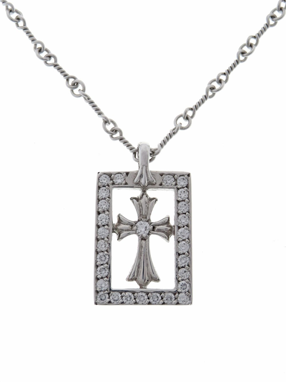 フレームド オープン ベイビー ファット チャーム＆18K ツイストチェーン ネックレス 16インチ