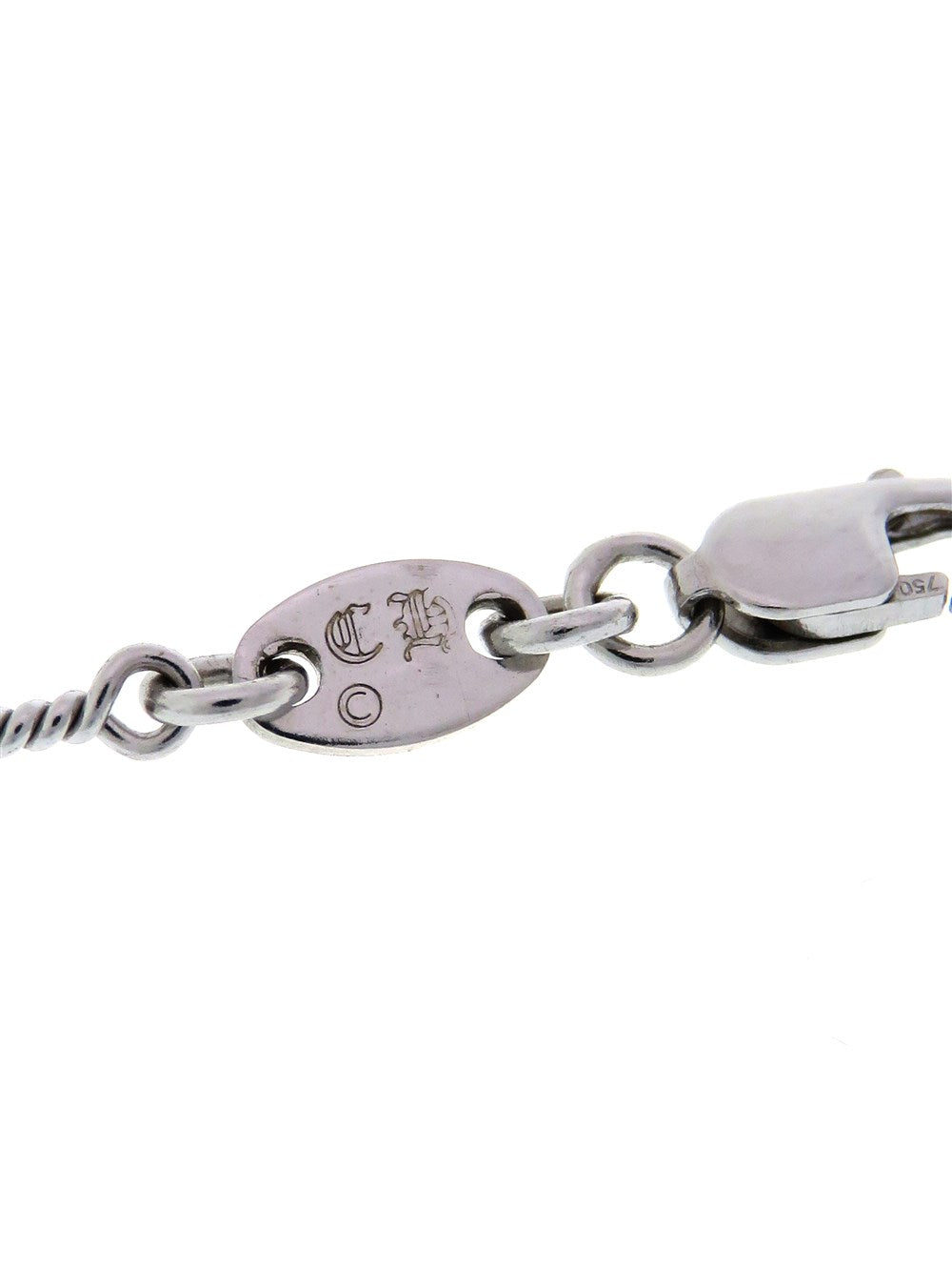 フレームド オープン ベイビー ファット チャーム＆18K ツイストチェーン ネックレス 16インチ