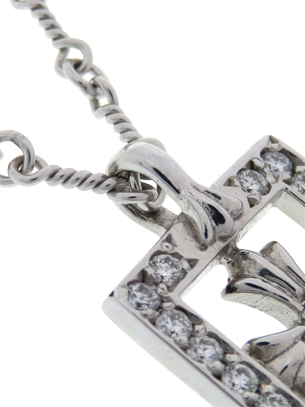 フレームド オープン ベイビー ファット チャーム＆18K ツイストチェーン ネックレス 16インチ