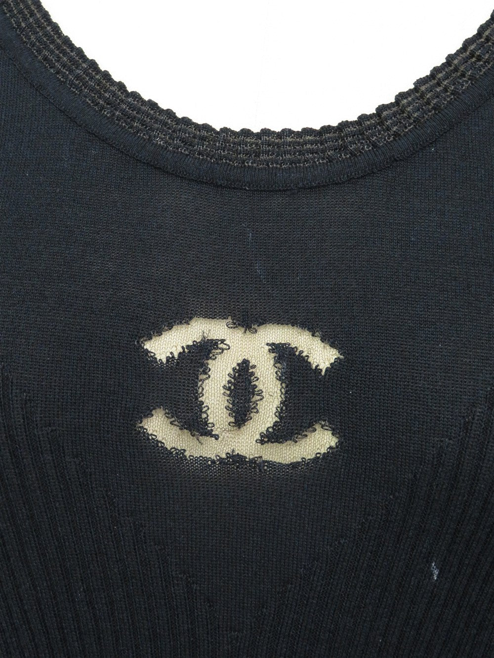 CC ココマーク ノースリーブ リブニット トップス