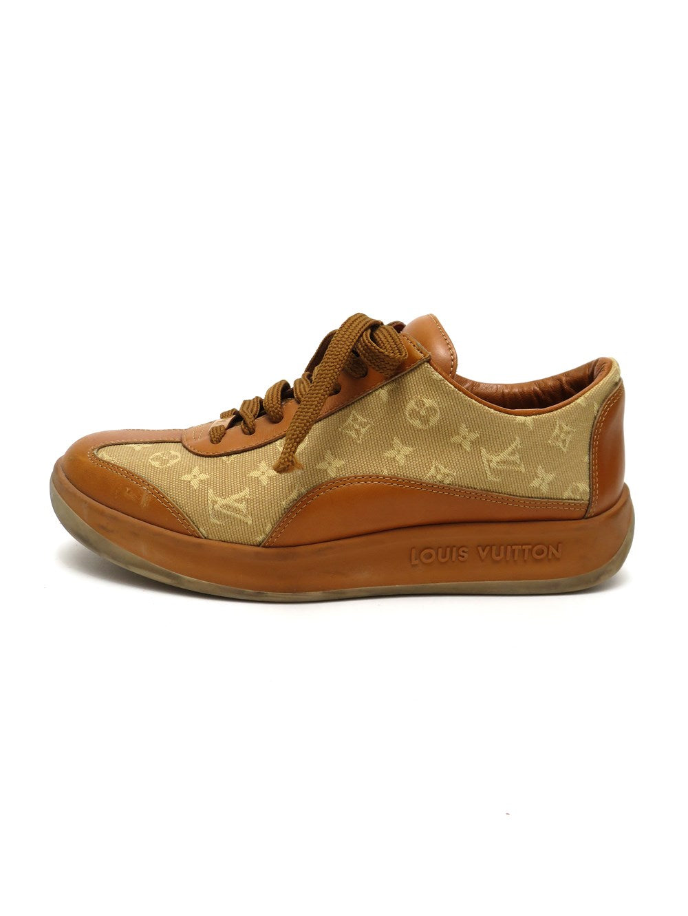 LOUIS VUITTON スニーカー モノグラム ミニラン レザーキャンバス モノグラムキャンバス レザー スニーカー