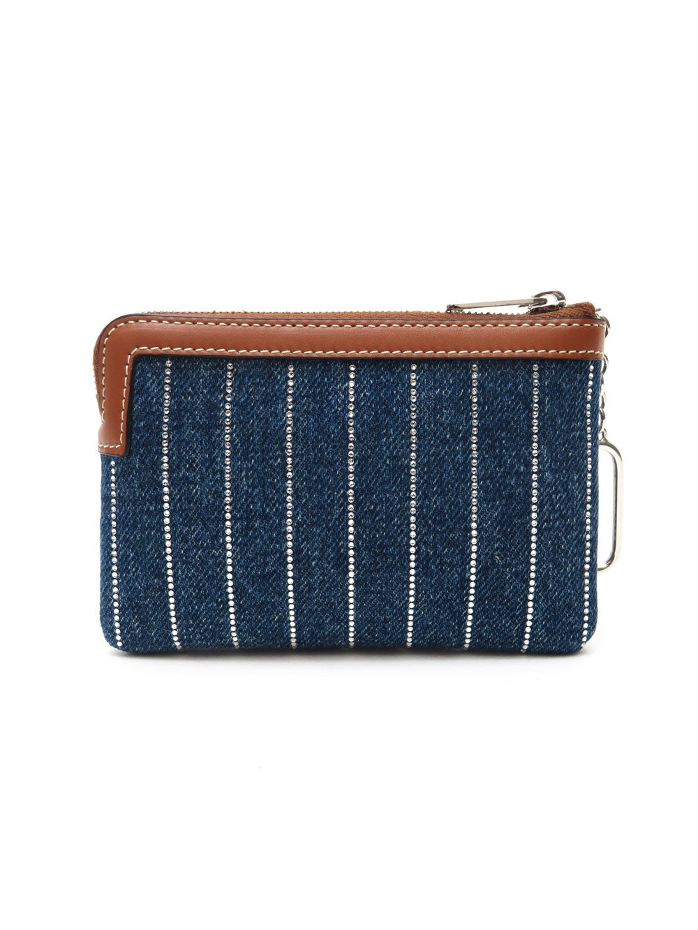 ストラス付き ストライプデニム コインケース