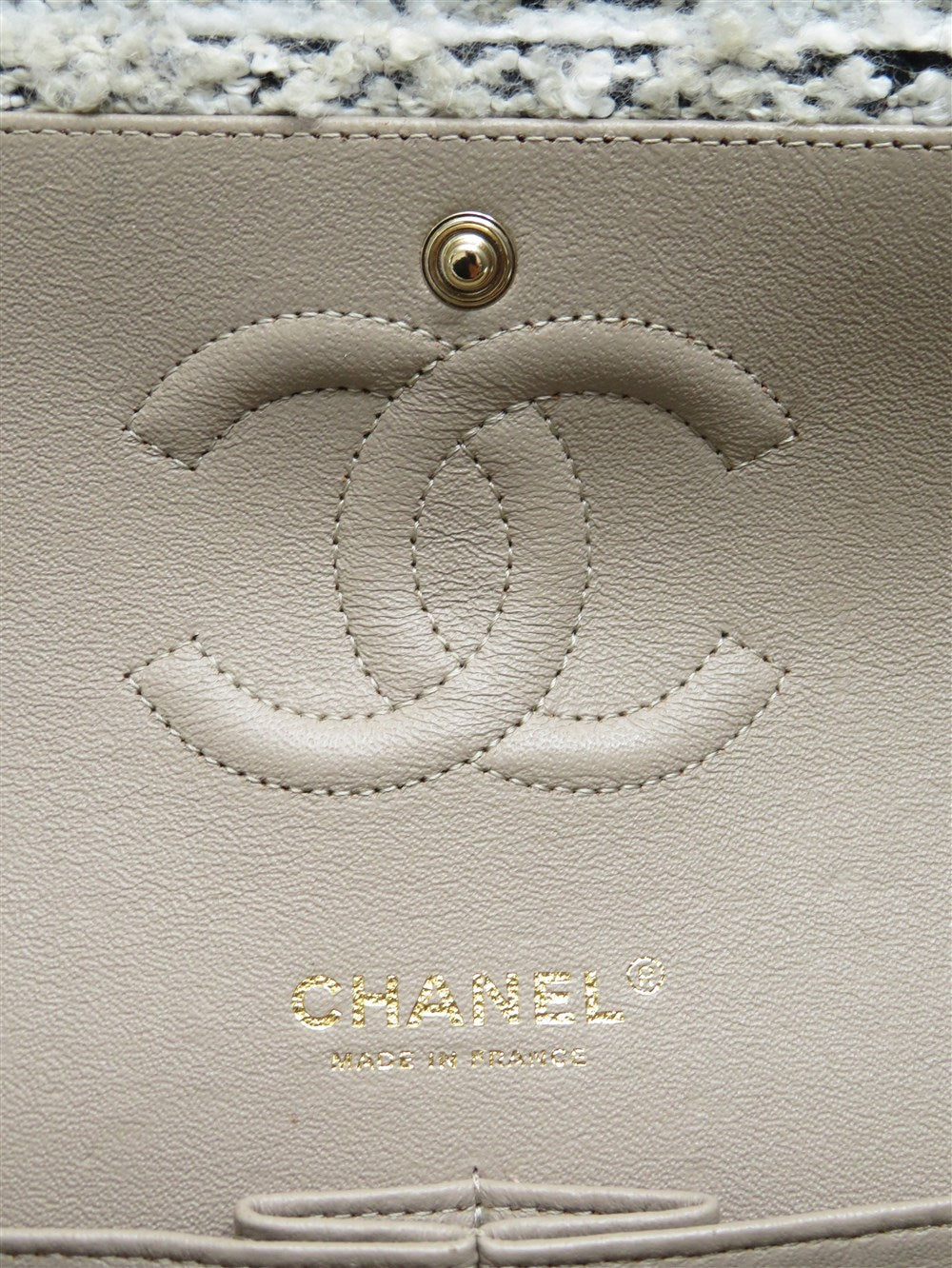 CC ツイード ダブルフラップ チェーン ショルダー バッグ