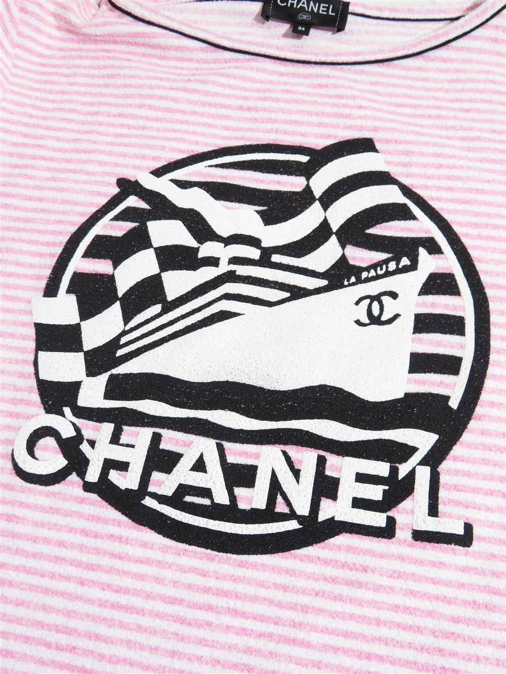 CC LA PAUSA グラフィックプリント ボーダー トップス