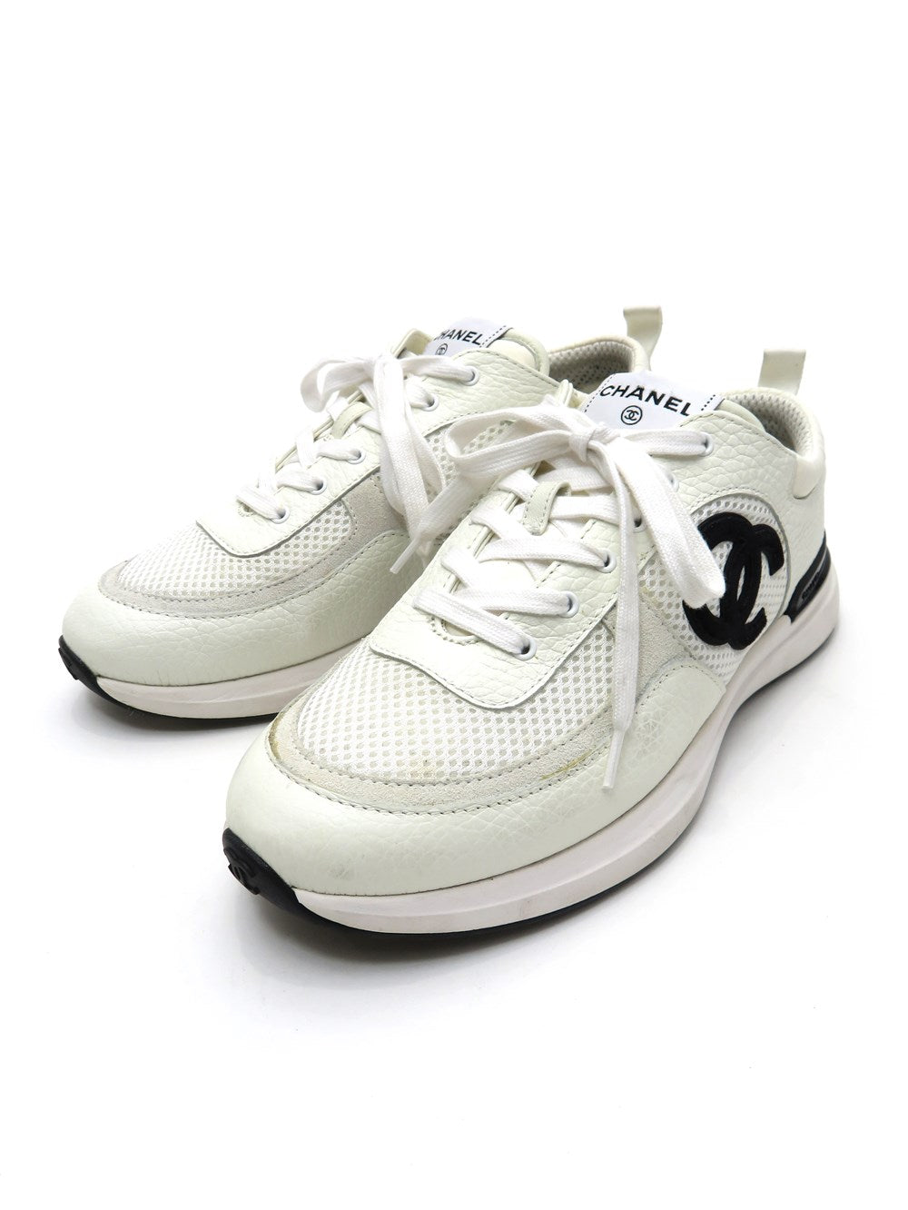 CC メッシュ レザー スニーカー