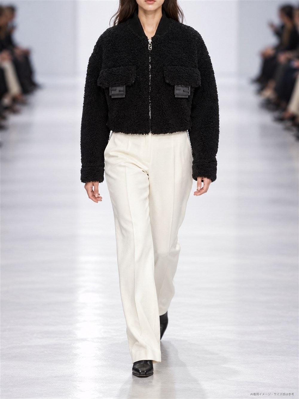 FENDI ROMA ムートン クロップド ジャケット