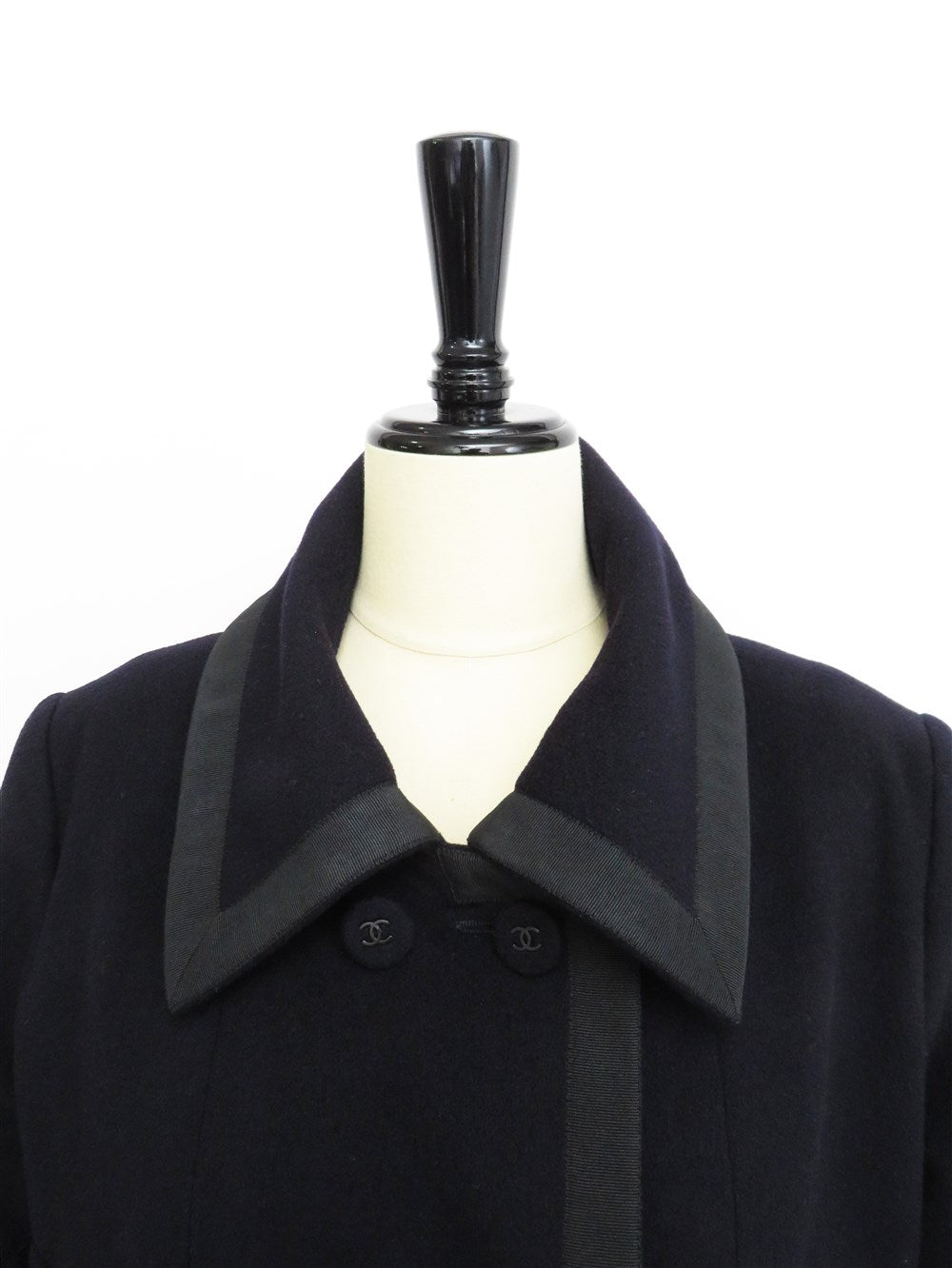 CC カシミヤ パイピング ロング コート 97A